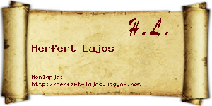 Herfert Lajos névjegykártya